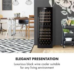Barossa 77 Duo Weinkühlschrank-Set 2 Zonen 191L/77Fl. Weinglasregal -Küchengeräte 60002418 yy 0003 logo Klarstein Barossa 77 Duo Weinkuehlschrank schwarz