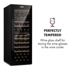 Barossa 77 Duo Weinkühlschrank-Set 2 Zonen 191L/77Fl. Weinglasregal -Küchengeräte 60002418 yy 0009 logo Klarstein Barossa 77D Weinglas Regal