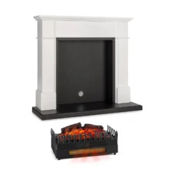 Biel Kamingehäuse + Kamini FX Kamineinsatz 2000W MDF Modernes Design